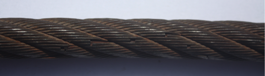 Valley wire breaks in wire rope.